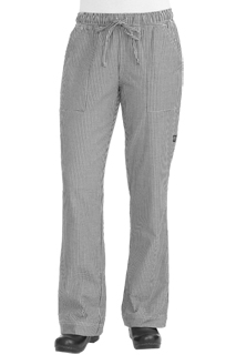 Womens Chef Pants: Small Check - side view