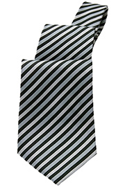 Silver Diagonal Striped Tie