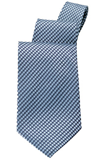 Blue Check Tie - side view